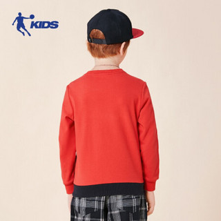 乔丹（QIAODAN）童装男童卫衣2020秋季中大童薄款T恤韩版儿童上衣 QWD3501211火焰红150CM