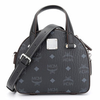 MCM 奢侈品 女士黑色迷你半月形手提单肩斜挎包 MWTAASE04BK001