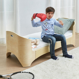 soerer2020新款婴儿床成长创意高端进口实木多功能宝宝bb新生儿童床可拼接环保游戏沙发椭圆形 原木色【原厂床垫】