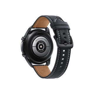 SAMSUNG 三星 Galaxy Watch3 蓝牙版 智能手表 45mm 耀岩黑不锈钢表盘 黑色皮革表带(GPS、血氧)