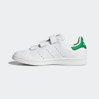 adidas ORIGINALS STAN SMITH CF J 男童休闲运动鞋 S82702 亮白/骑士绿 36码