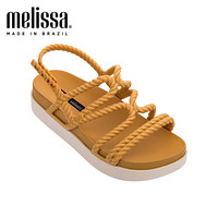 melissa 梅丽莎2020春夏新品时尚亮黄色编织绑带女士凉鞋32742 黄色的 7 内长240mm