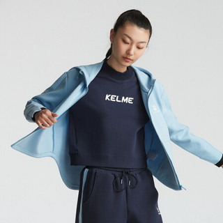 KELME/卡尔美2020秋冬新款运动防风连帽外套女休闲撞色不对称夹克 芥末黄 S/155