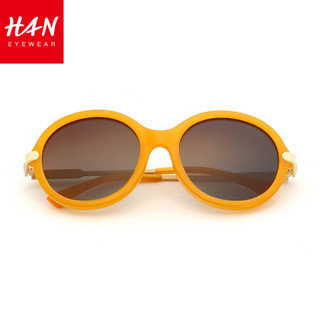 汉（HAN）太阳镜墨镜男女款 潮人彩膜大框偏光太阳眼镜炫彩 5804 橙框渐进片