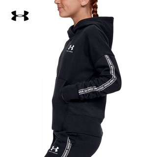 安德玛官方UA Sportstyle女童运动连帽卫衣Under Armour1348202 黑色001 童L