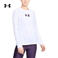 安德玛官方UA WHM Graphic女子运动长袖T恤Under Armour1354955 白色100 S