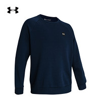 安德玛官方UA Rival男子抓绒圆领运动卫衣Under Armour1357096 深蓝色408 XXL