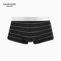 CK UNDERWEAR 2020春夏款 男装Logo腰边平角内裤 NB2425 001-黑色 M