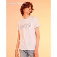 CK JEANS 2020春夏款男装中空点阵Logo圆领短袖T恤 J315139 YAF-白色 M