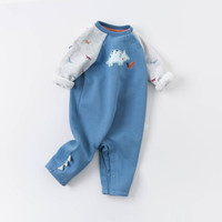 戴维贝拉童装婴儿衣服新生连体衣男宝宝长袖爬服davebella秋装2020新款婴幼儿哈衣 恐龙印花 73cm(建议身高66-73cm)