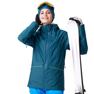 Running river奔流极限 女式防水透气纯色双板专业款滑雪服上衣N7450N 绿色583 S/36