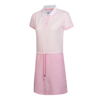 诺诗兰春夏户外女式时尚收腰 舒适百搭连衣裙 GL082232 水粉麻灰色 M