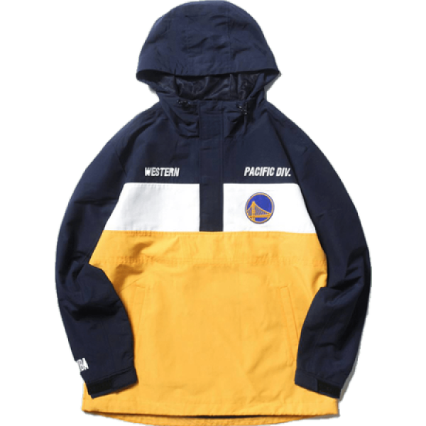 nba style潮流服饰 勇士队 男女款百搭撞色拼接套头外套 图片色 xl