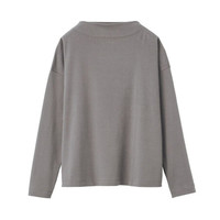無印良品  無印良品 MUJI 女士高领长袖T恤 W9AB866 浅灰棕色 S