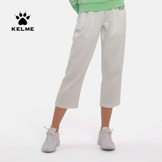 KELME/卡尔美 2020春季纯色八分裤女系带松紧腰直筒休闲运动裤子 黑色 XL/170