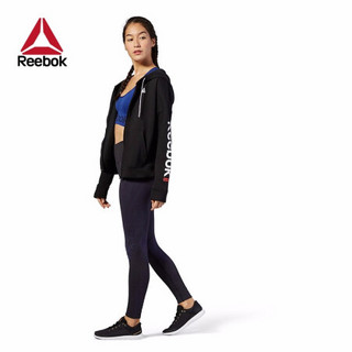 Reebok锐步女子训练外套 Linear Logo Fullzip 运动卫衣FI2005 FI2006_黑色 A/M