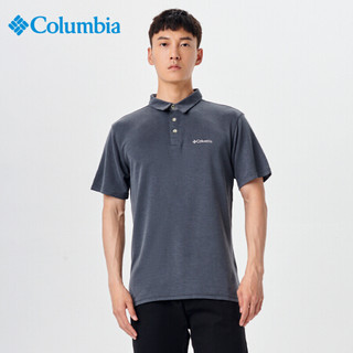 哥伦比亚（Columbia）T恤 男士户外休闲运动短袖POLO翻领上衣 EE0035 011（男） XXL