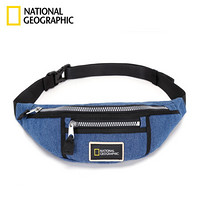 国家地理National Geographic运动腰包男女手机腰带健身多功能户外跑步装备胸包  蓝色