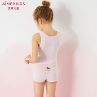 Aimer kids爱慕儿童天使小裤MODAL芭蕾女孩女童中腰平角内裤AK1234091粉色平角+芭蕾女孩110