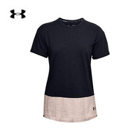 安德玛官方UA Charged Cotton女子运动短袖T恤Under Armour1355585 黑色002 L