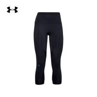 安德玛官方UA RUSH女子运动紧身中裤Under Armour1356378 黑色001 M