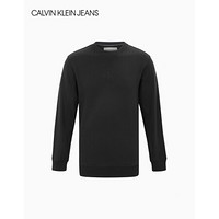 CK JEANS 2020秋冬新款 男装纯棉刺绣LOGO长袖卫衣 J316763 BEH-时尚黑 S