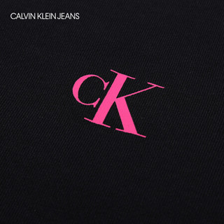 CK JEANS 2020秋冬新款 男装纯棉简约LOGO连帽卫衣 J316511 BEH-时尚黑 S