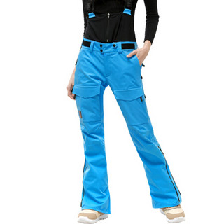 Running river奔流极限 新款女士户外韩版时尚防风保暖透气双板单板套装滑雪裤O9490L 粉色302 L