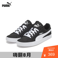 PUMA彪马官方 新款男女同款情侣拼色帆布休闲鞋 SMASH 374754 黑色-白-02 36