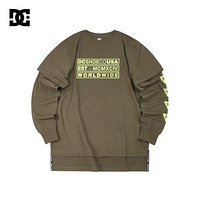 DC SHOES LAYERED TEE dc男士假两件长袖T恤 5425J930 绿夹色-CRB0 M