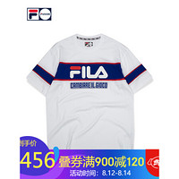 FILA FUSION 斐乐 男子短袖T恤 2020夏秋新款百搭潮牌宽松半袖服 标准白-WT（宽松版型，建议拍小一码） 175/96A/L