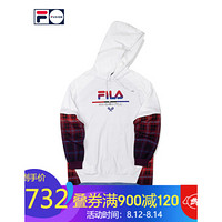 FILA FUSION斐乐女子卫衣裙2020秋季新款时尚运动连帽卫衣裙女裙（建议机洗） 标准白-WT（宽松版型，建议拍小一码） 160/80A/S