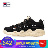 FILA FUSION 斐乐BarricadeLow篮球鞋男2020秋新款复古运动鞋低帮 黑色-BK 40