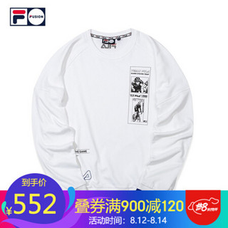 FILA FUSION斐乐男子卫衣2020秋季新款运动潮流针织套头衫男卫衣 标准白-WT 165/88A/S