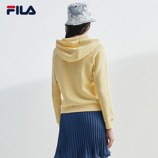 FILA 斐乐官方女子连帽卫衣2020秋季新款简约时尚长袖印花卡通上衣运动卫衣女 日光黄-YE 160/80A/S