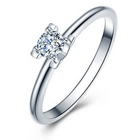 佐卡伊 梦中的城堡 白18k金钻戒显钻款钻石戒指女士真钻订婚求婚结婚钻戒 50分F-G/SI 定制