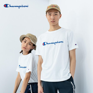  Champion情侣款夏季印花草写LOGO圆领短袖T恤男女 薄荷绿 XL