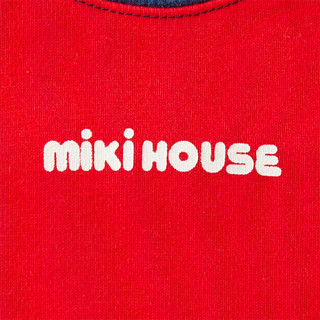 MIKIHOUSE童装男女童保暖卫衣日本制字母长袖绒衣儿童衣服13-5601-613 紅×藏蓝色 100CM