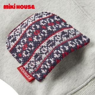 Mikihouse Double_B  2020新款小黑熊秋冬弹力抓绒保暖长裤63-3202-619 灰色 90