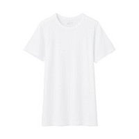 MUJI 無印良品 无印良品 MUJI 男式 使用了棉的冬季内衣 圆领短袖T恤 白色 M