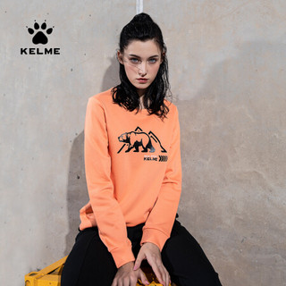 KELME/卡尔美 2020年春季套头圆领休闲薄款卫衣女宽松打底套头衫 浅粉色 S/155