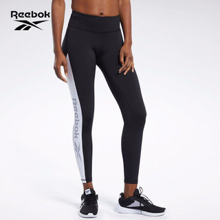 Reebok锐步 运动健身WOR Logo Tight女子休闲紧身裤FK6844 FK6844_黑色/白色 A/XS