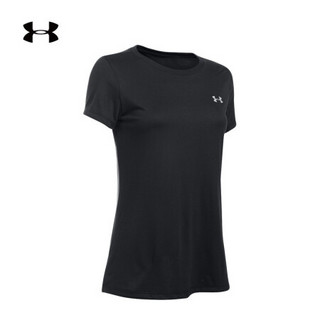 安德玛官方UA Tech女子运动短袖T恤Under Armour1277207 黑色001 S