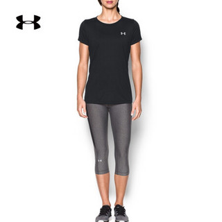 安德玛官方UA Tech女子运动短袖T恤Under Armour1277207 黑色001 S