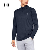 安德玛官方UA Tech男子1/2拉链运动长袖T恤Under Armour1328495 黑色409 XXL