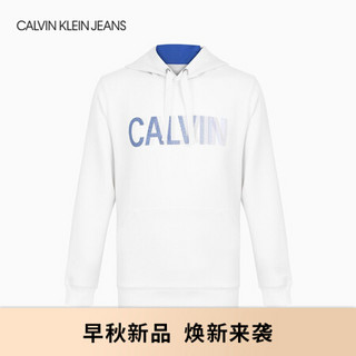 CK JEANS 2020秋冬款男装 时尚连帽套头针织外套J315624 YAF-白色 M