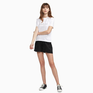 Calvin Klein Jeans 卡尔文·克莱恩牛仔 女士圆领短袖T恤 J214385 白色 XS