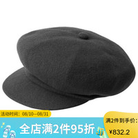 Kangol袋鼠贝雷帽女帽鸭舌帽秋冬时装帽毛呢纯色0259BC-1 Dark Flannel L