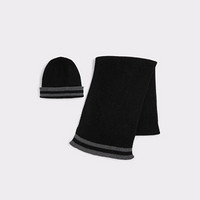 ALDO/奥尔多男士毛线帽围巾两件套时尚保暖12638102 Black One Size