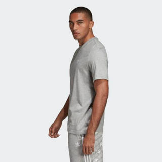 Adidas阿迪达斯男士100％棉质单面针织面料短袖休闲打底T恤DV1641 Grey L